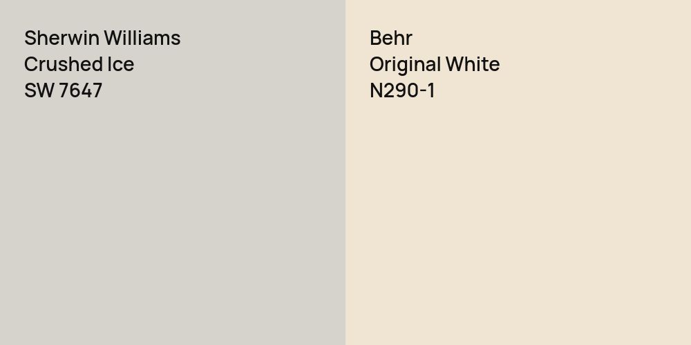 Sherwin Williams Crushed Ice vs. Behr Original White