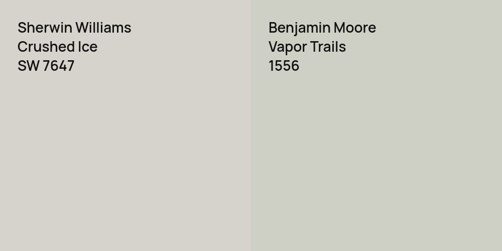 Sherwin Williams Crushed Ice vs. Benjamin Moore Vapor Trails