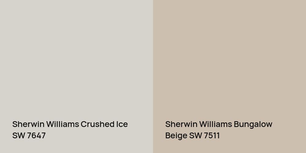 Sherwin Williams Crushed Ice vs. Sherwin Williams Bungalow Beige