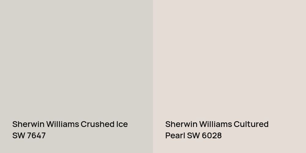 Sherwin Williams Crushed Ice vs. Sherwin Williams Cultured Pearl