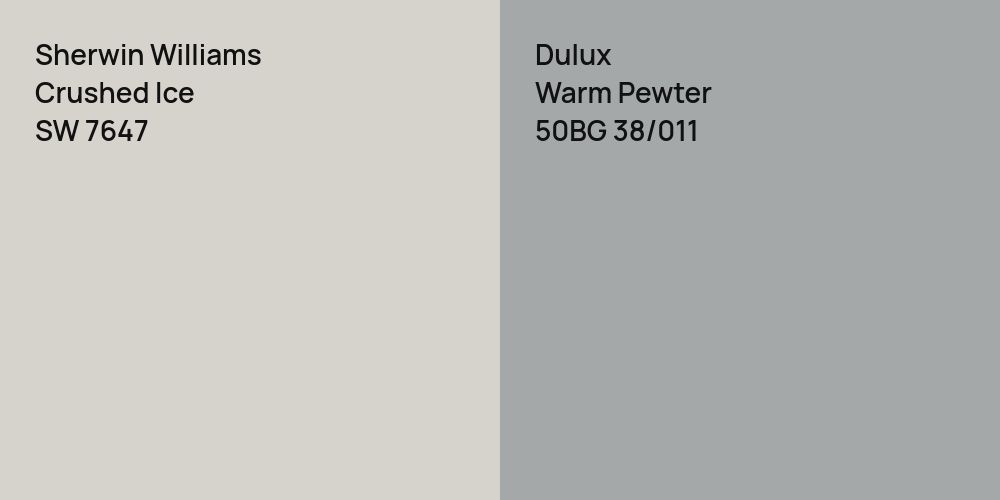 Sherwin Williams Crushed Ice vs. Dulux Warm Pewter