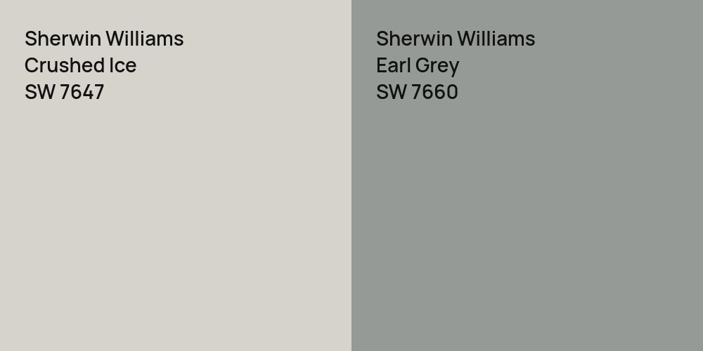 Sherwin Williams Crushed Ice vs. Sherwin Williams Earl Grey