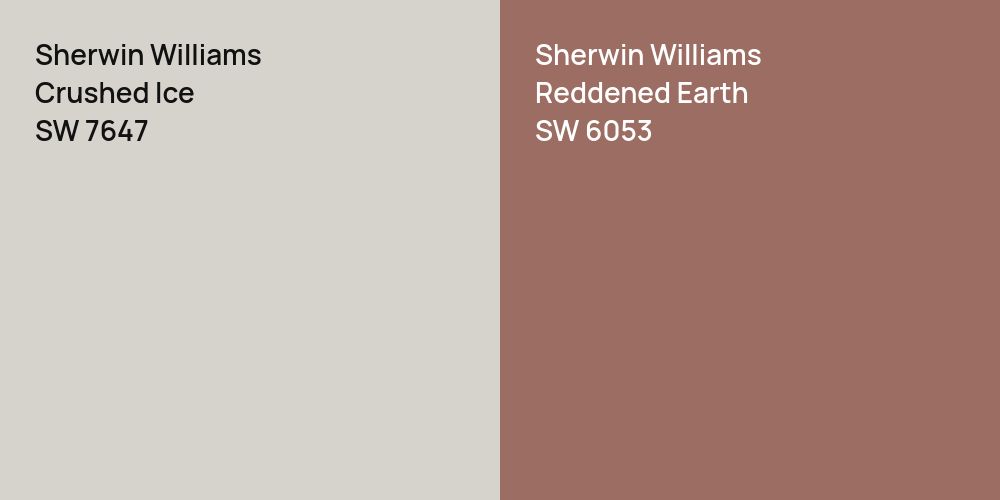 Sherwin Williams Crushed Ice vs. Sherwin Williams Reddened Earth