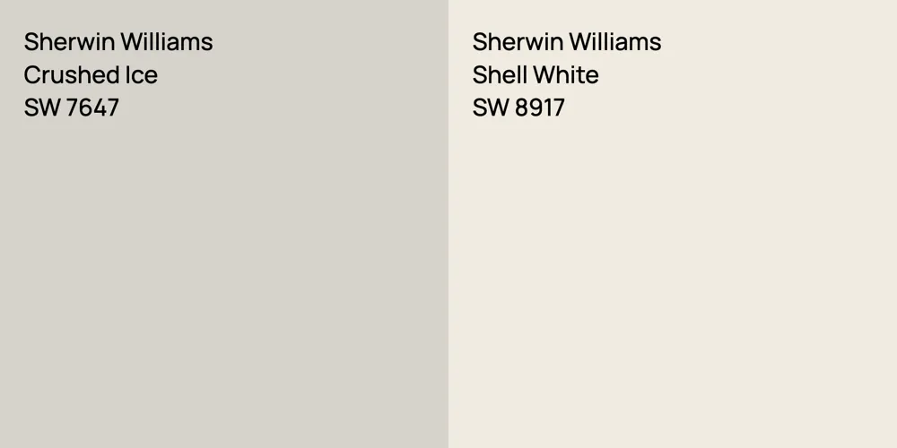 Sherwin Williams Crushed Ice vs. Sherwin Williams Shell White