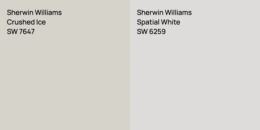 Sherwin Williams Crushed Ice vs. Sherwin Williams Spatial White