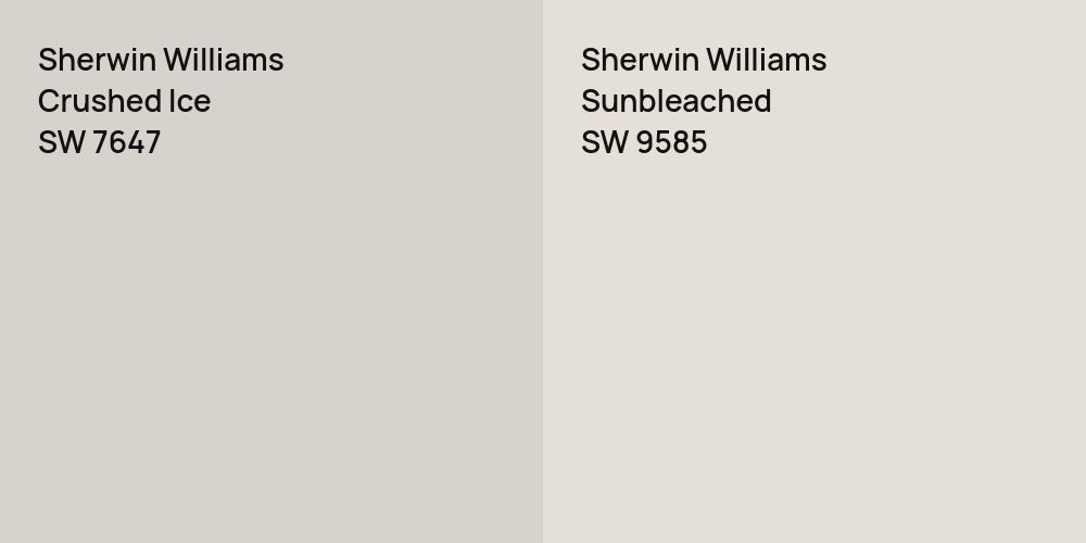 Sherwin Williams Crushed Ice vs. Sherwin Williams Sunbleached