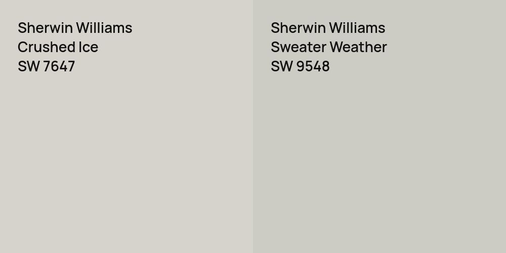 Sherwin Williams Crushed Ice vs. Sherwin Williams Sweater Weather