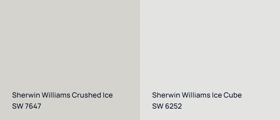 Sherwin Williams Crushed Ice SW 7647 vs Sherwin Williams Ice Cube SW 6252