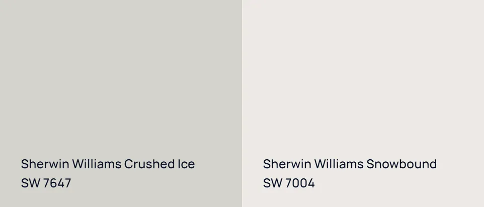 Sherwin Williams Crushed Ice SW 7647 vs Sherwin Williams Snowbound SW 7004