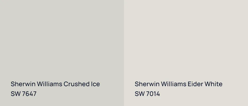 Sherwin Williams Crushed Ice SW 7647 vs Sherwin Williams Eider White SW 7014