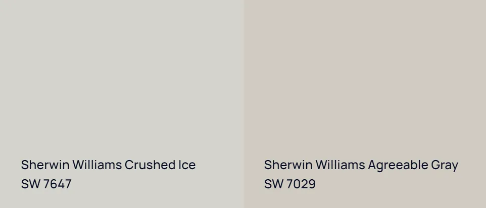 Sherwin Williams Crushed Ice SW 7647 vs Sherwin Williams Agreeable Gray SW 7029