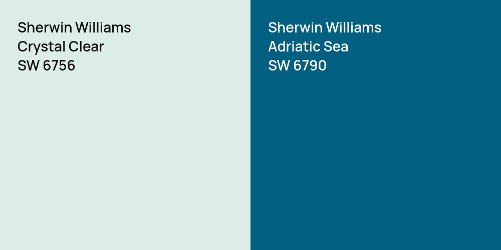 Sherwin Williams Crystal Clear vs. Sherwin Williams Adriatic Sea