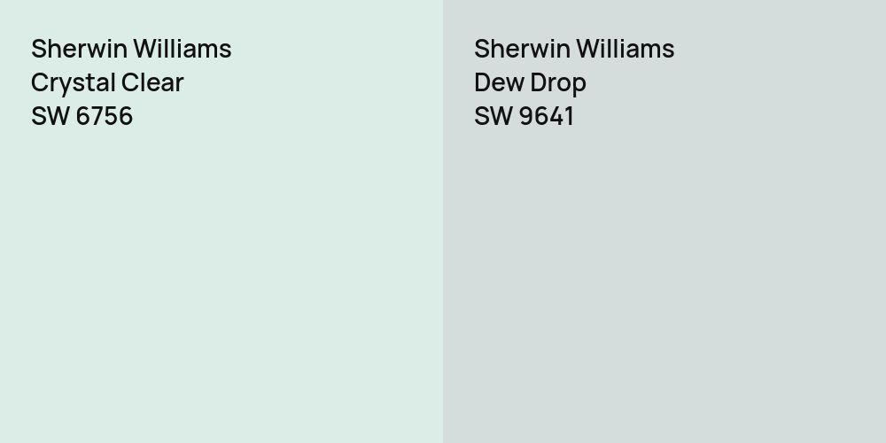 Sherwin Williams Crystal Clear vs. Sherwin Williams Dew Drop