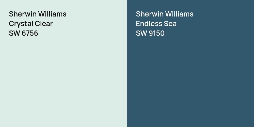 Sherwin Williams Crystal Clear vs. Sherwin Williams Endless Sea