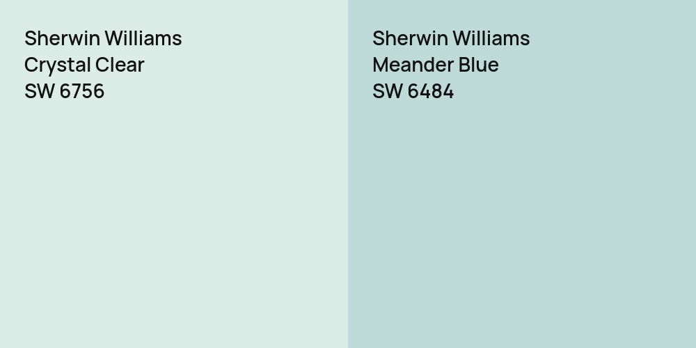 Sherwin Williams Crystal Clear vs. Sherwin Williams Meander Blue