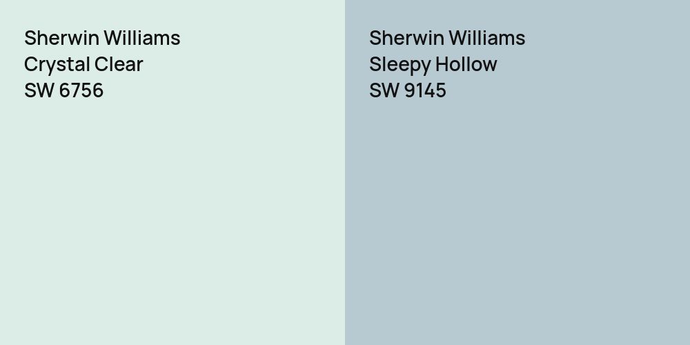 Sherwin Williams Crystal Clear vs. Sherwin Williams Sleepy Hollow