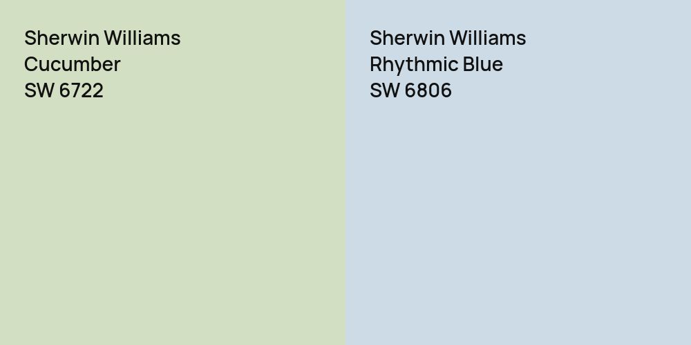 Sherwin Williams Cucumber vs. Sherwin Williams Rhythmic Blue