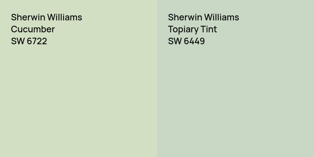 Sherwin Williams Cucumber vs. Sherwin Williams Topiary Tint