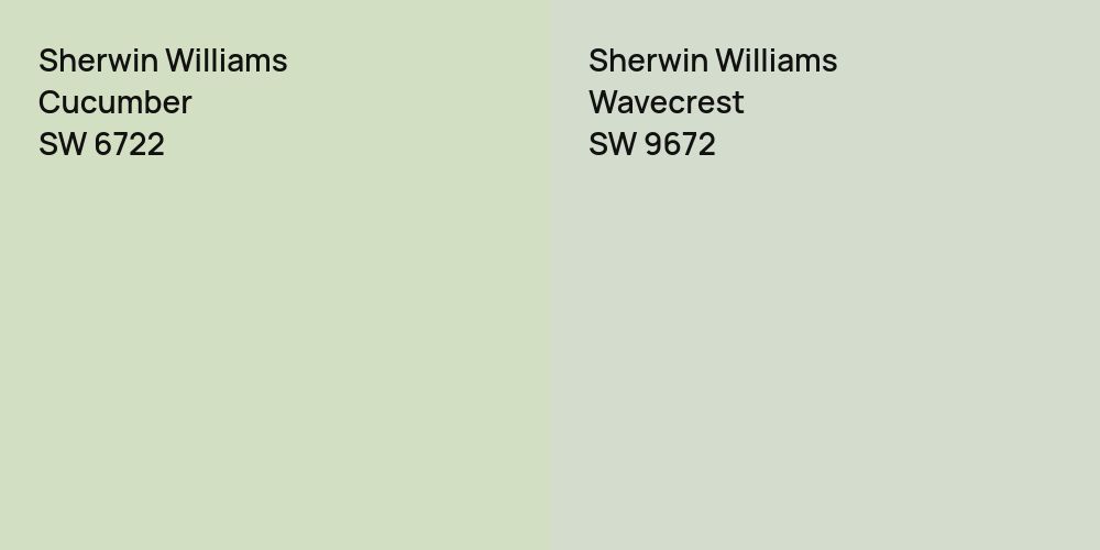 Sherwin Williams Cucumber vs. Sherwin Williams Wavecrest