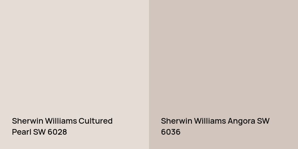 Sherwin Williams Cultured Pearl vs. Sherwin Williams Angora