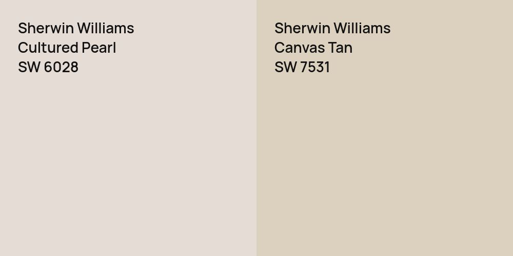 Sherwin Williams Cultured Pearl vs. Sherwin Williams Canvas Tan