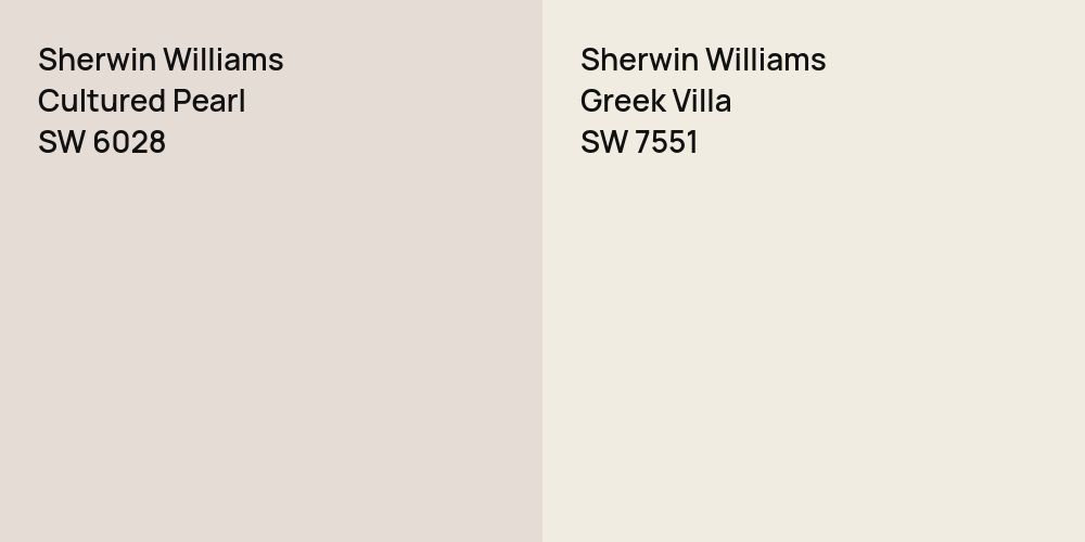 Sherwin Williams Cultured Pearl vs. Sherwin Williams Greek Villa