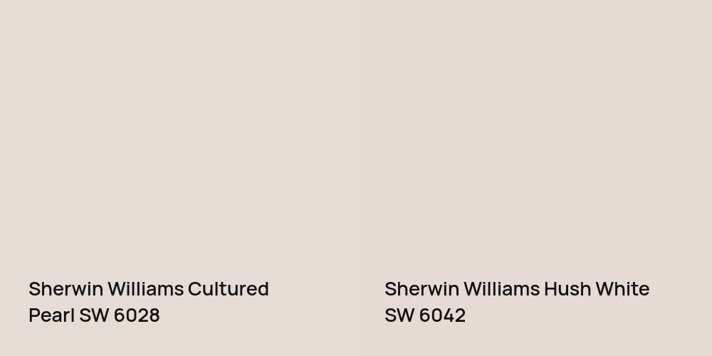 Sherwin Williams Cultured Pearl vs. Sherwin Williams Hush White