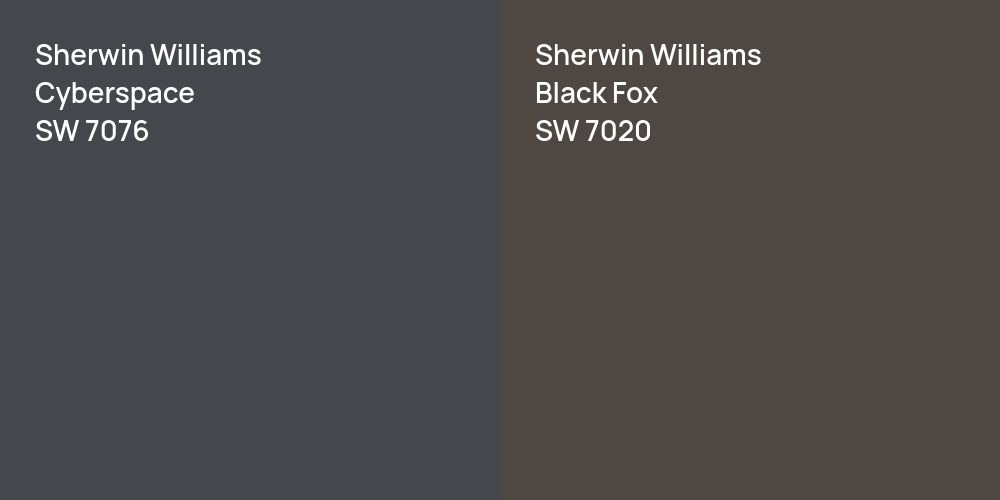 Sherwin Williams Cyberspace vs. Sherwin Williams Black Fox