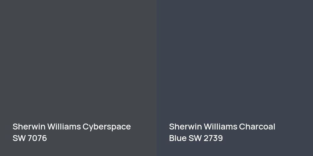 Sherwin Williams Cyberspace vs. Sherwin Williams Charcoal Blue