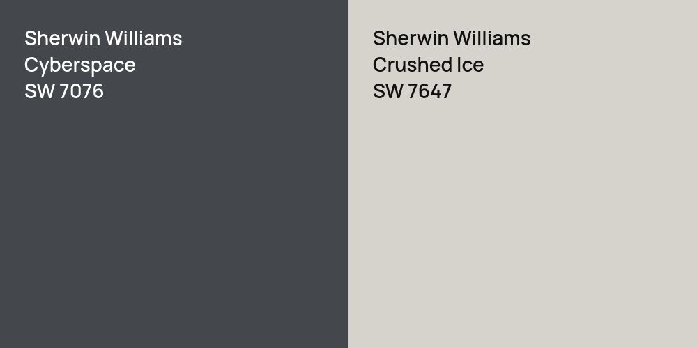 Sherwin Williams Cyberspace vs. Sherwin Williams Crushed Ice