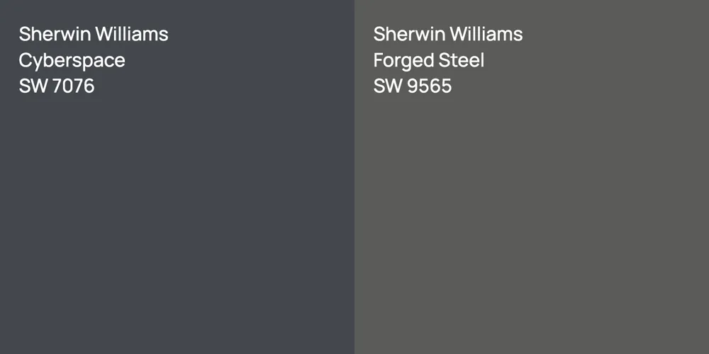 Sherwin Williams Cyberspace vs. Sherwin Williams Forged Steel