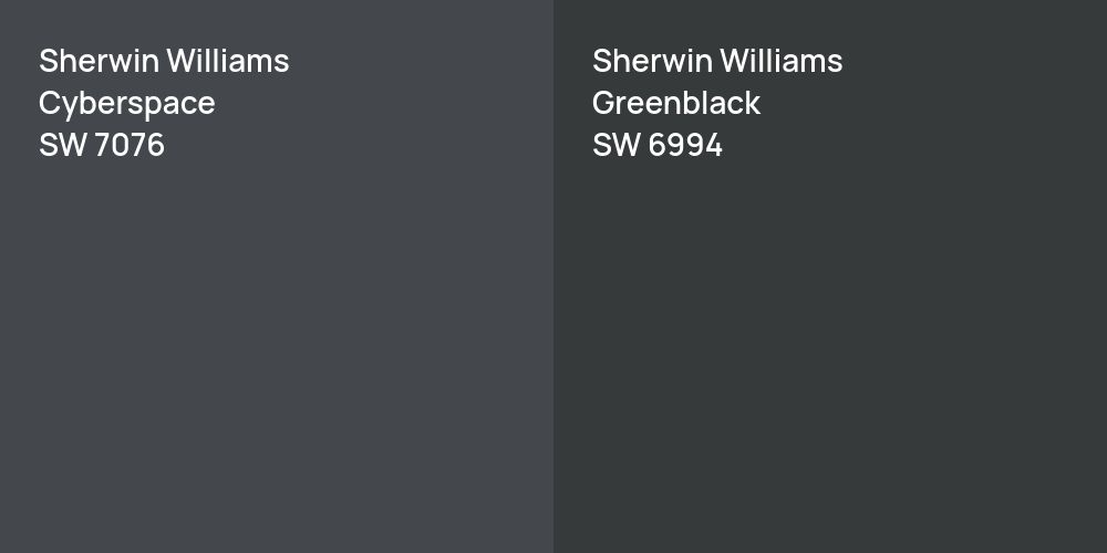 Sherwin Williams Cyberspace vs. Sherwin Williams Greenblack