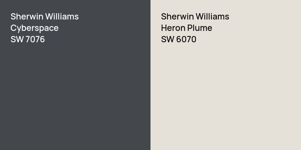 Sherwin Williams Cyberspace vs. Sherwin Williams Heron Plume