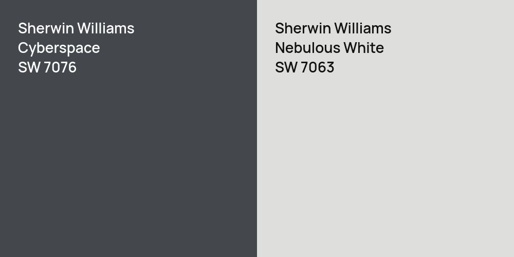 Sherwin Williams Cyberspace vs. Sherwin Williams Nebulous White