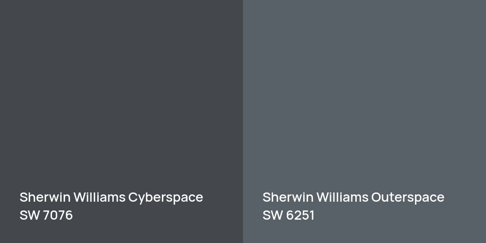 Sherwin Williams Cyberspace vs. Sherwin Williams Outerspace