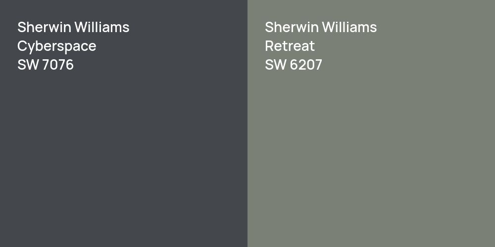 Sherwin Williams Cyberspace vs. Sherwin Williams Retreat