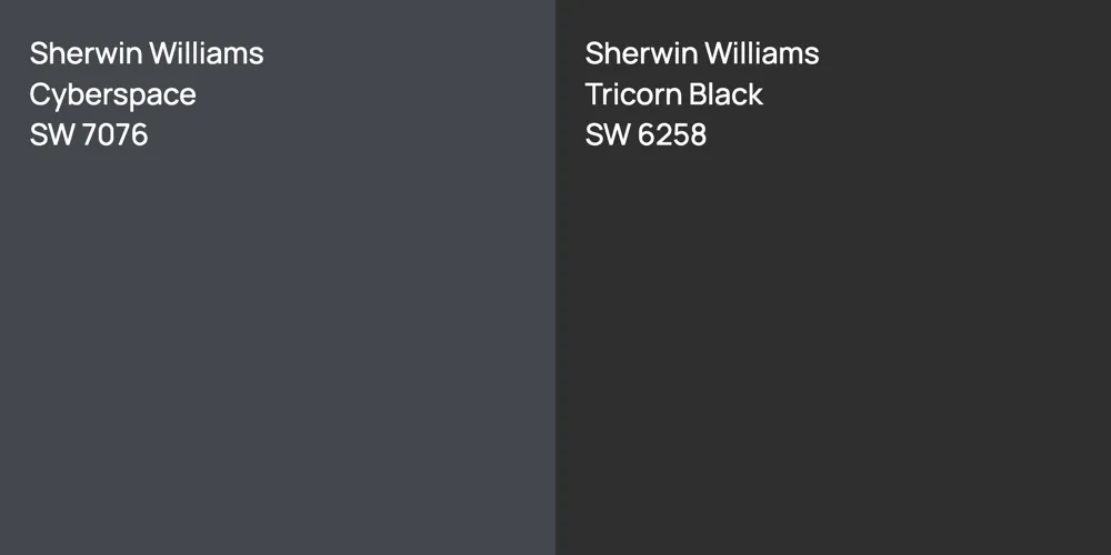 Sherwin Williams Cyberspace vs. Sherwin Williams Tricorn Black