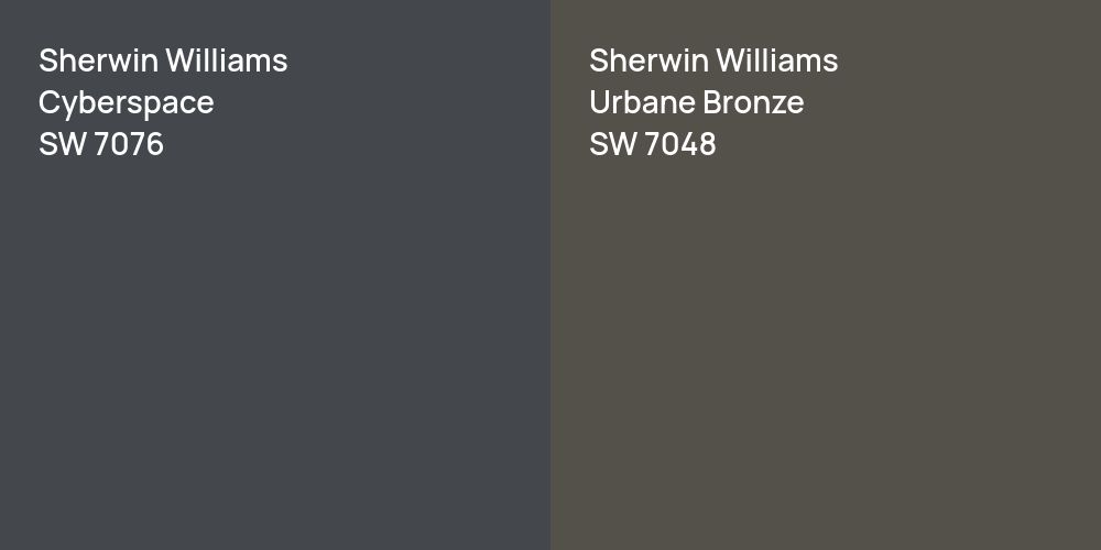 Sherwin Williams Cyberspace vs. Sherwin Williams Urbane Bronze