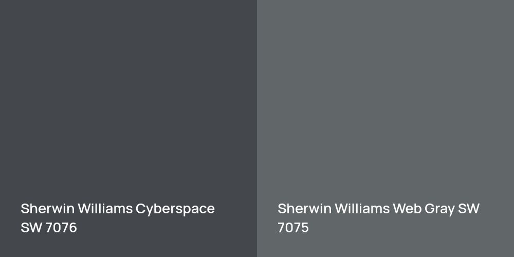 Sherwin Williams Cyberspace vs. Sherwin Williams Web Gray