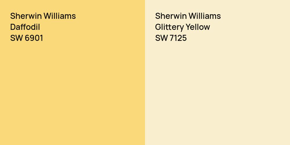 Sherwin Williams Daffodil vs. Sherwin Williams Glittery Yellow