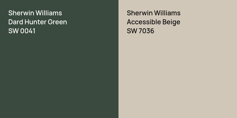 Sherwin Williams Dard Hunter Green vs. Sherwin Williams Accessible Beige