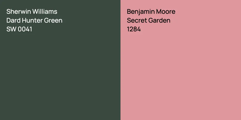 Sherwin Williams Dard Hunter Green vs. Benjamin Moore Secret Garden