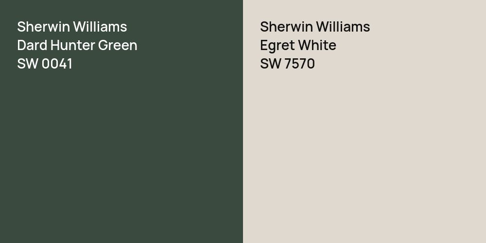 Sherwin Williams Dard Hunter Green vs. Sherwin Williams Egret White