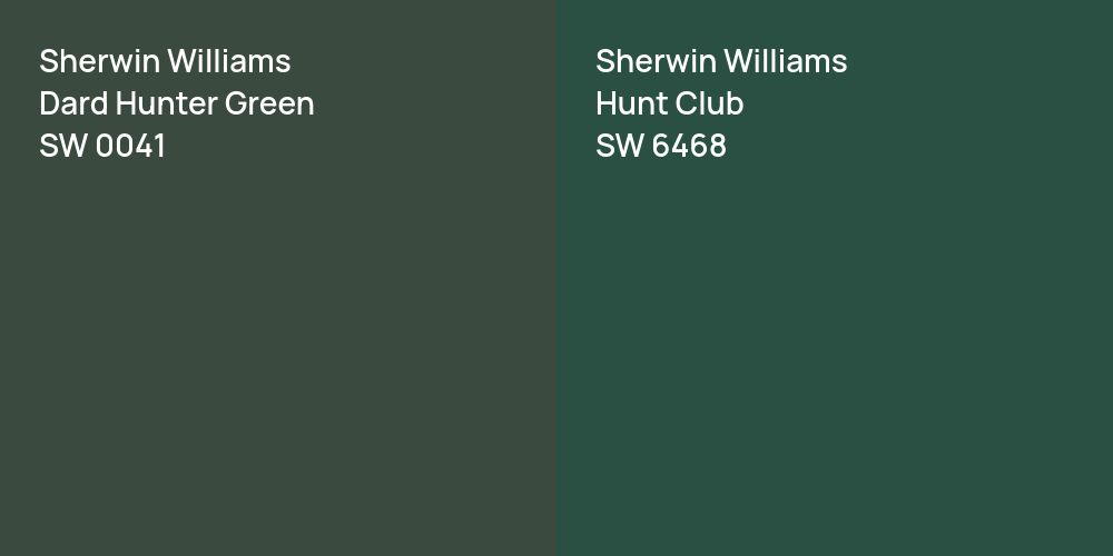 Sherwin Williams Dard Hunter Green vs. Sherwin Williams Hunt Club