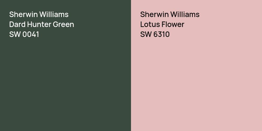 Sherwin Williams Dard Hunter Green vs. Sherwin Williams Lotus Flower