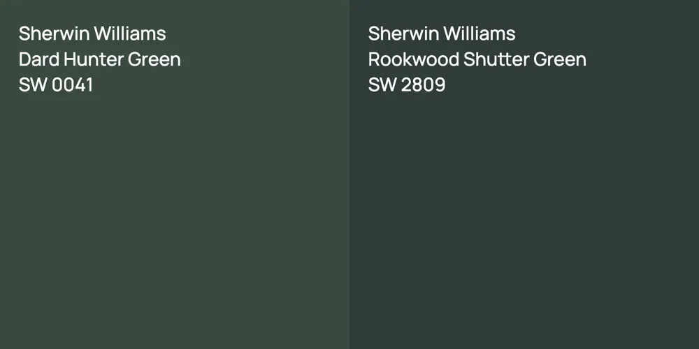 Sherwin Williams Dard Hunter Green vs. Sherwin Williams Rookwood Shutter Green