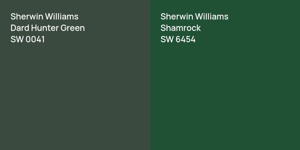 Sherwin Williams Dard Hunter Green vs. Sherwin Williams Shamrock