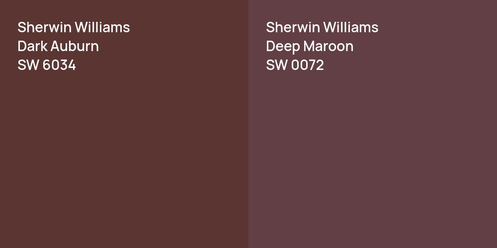 Sherwin Williams Dark Auburn vs. Sherwin Williams Deep Maroon