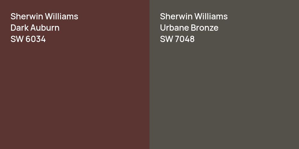 Sherwin Williams Dark Auburn vs. Sherwin Williams Urbane Bronze