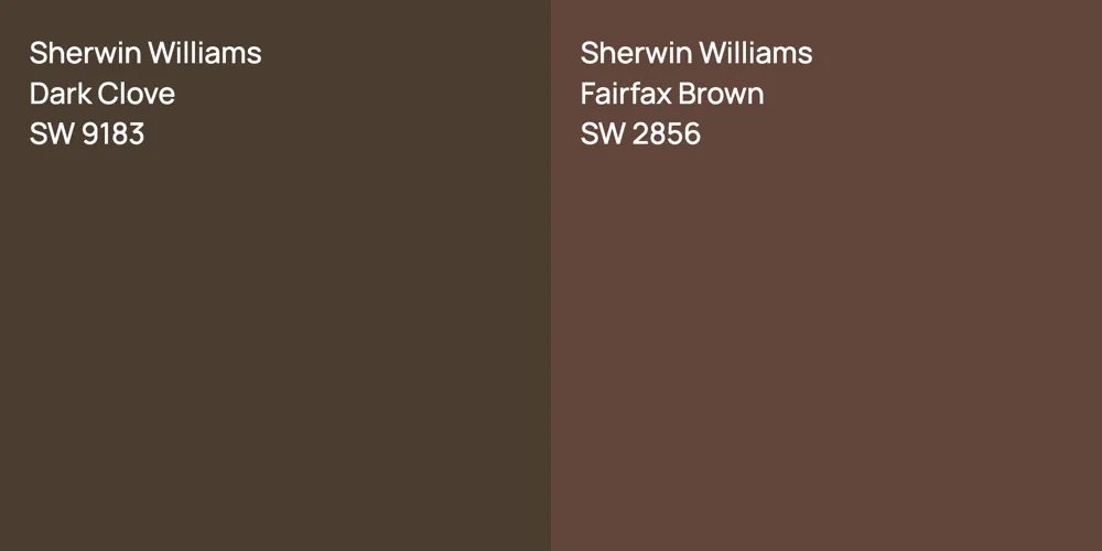 Sherwin Williams Dark Clove vs. Sherwin Williams Fairfax Brown